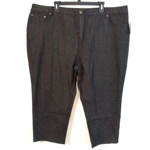 Isaac Mizrahi Live Black Denim Capri Cropped Jeans